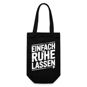 Einfach in Ruhe Lassen Typo-Design - Geschenkbeutel für Flaschen - Schwarz - Vorne