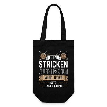Beim Stricken Oder Häkeln: Guter Film Hörspiel - Gift Bag for Bottles - black - Front