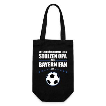 Stolzer Opa Bayern Fan Geschenk für Opa - Geschenkbeutel für Flaschen - Schwarz - Vorne
