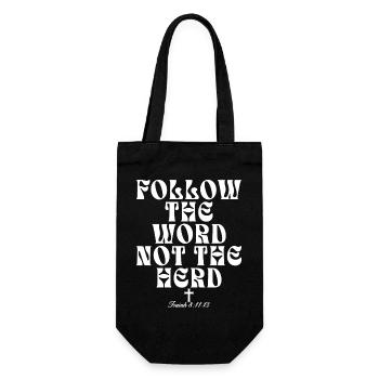 Follow The Word Not The Herd Christian - Gift Bag for Bottles - black - Front