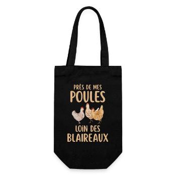 Près de mes poules loin des blaireaux - Sac à bouteille - noir - Devant