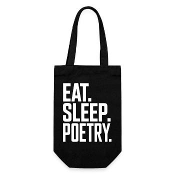 Eat, Sleep Poesie-Typografie - Geschenkbeutel für Flaschen - Schwarz - Vorne