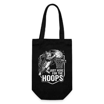 Cat Dunk Hoop: Just Here for the Hoops - Gift Bag for Bottles - black - Front