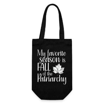 My favorite season is Fall of the Patriarchy - Geschenkbeutel für Flaschen - Schwarz - Vorne