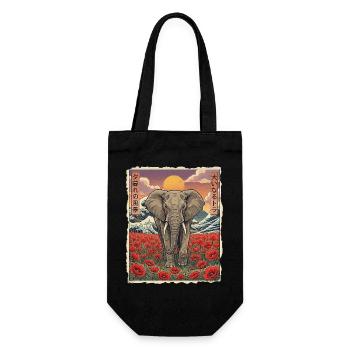Elefant Kawaii - Geschenkbeutel für Flaschen - Schwarz - Vorne