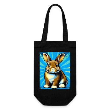 Kaninchen - Geschenkbeutel für Flaschen - Schwarz - Vorne
