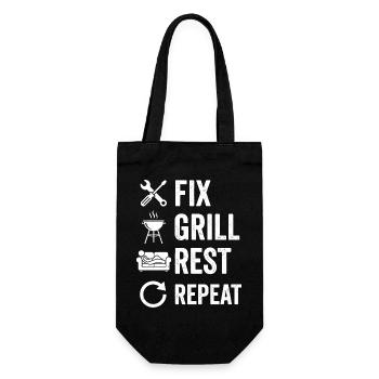Fix Grill Rest Repeat Shirt Grilling Artisan - Gift Bag for Bottles - black - Front