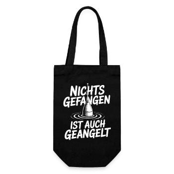 Angeln Spaß Motiv - Geschenkbeutel für Flaschen - Schwarz - Vorne