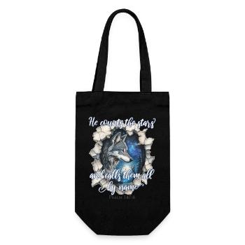 Wolf Christian Quote - Gift Bag for Bottles - black - Front