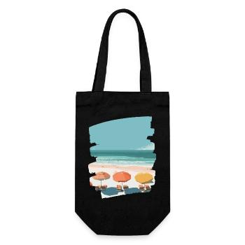 Beach Sea Palm Trees - Gift Bag for Bottles - black - Front