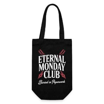 Eternal Monday Club: Paperwork - Gift Bag for Bottles - black - Front