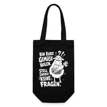Verwirrtes Schaf trägt den Einkaufskorb - Geschenkbeutel für Flaschen - Schwarz - Vorne