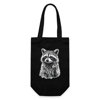 grumpy raccoon - Sac à bouteille - noir - Devant