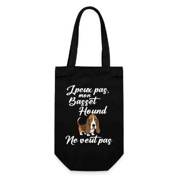 Je peux pas mon Basset Hound - Sac à bouteille - noir - Devant