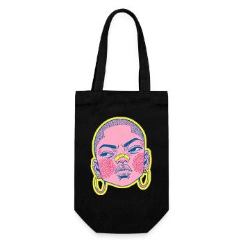 Black female portrait #9 - Gift Bag for Bottles - black - Front