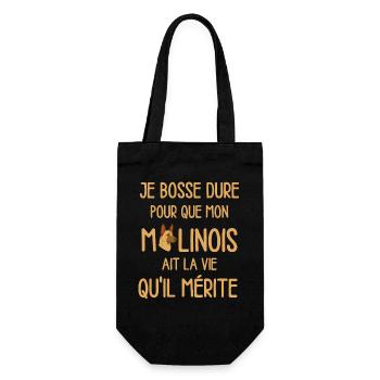 Malinois Travailleur Vie Méritée - Sac à bouteille - noir - Devant