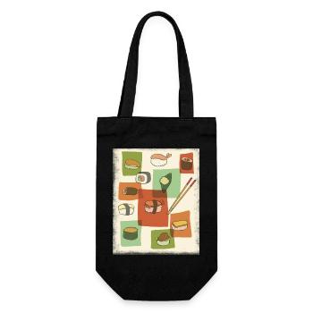 Sushi Heaven Pop Art - Geschenkbeutel für Flaschen - Schwarz - Vorne
