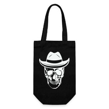 Skull mit Sonnenbrille - Geschenkbeutel für Flaschen - Schwarz - Vorne