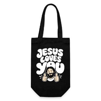 Jesus Loves You Positive Message - Geschenkbeutel für Flaschen - Schwarz - Vorne