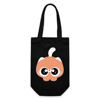 Großäugige Katzenbaby - Geschenkbeutel für Flaschen - Schwarz - Vorne