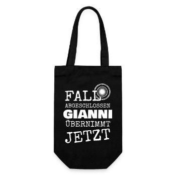 Geschenk für Gianni - Geschenkbeutel für Flaschen - Schwarz - Vorne