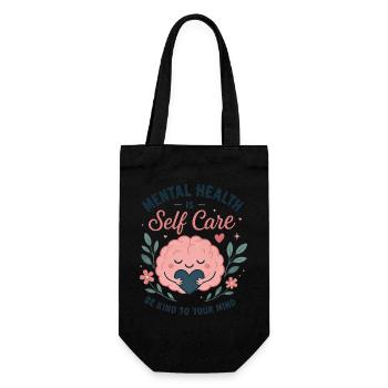 Mental Health is Self Care Illustration - Geschenkbeutel für Flaschen - Schwarz - Vorne