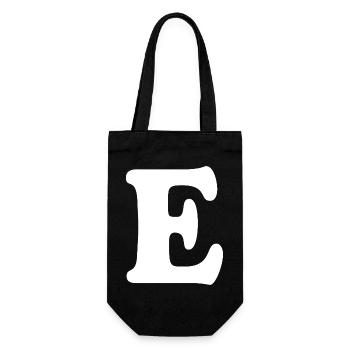 Large E Style Print | Letter E | E Logo - Gift Bag for Bottles - black - Front