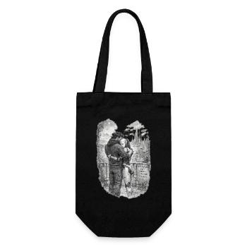 The Future Is Human and Machine – AI & Robot Futur - Gift Bag for Bottles - black - Front