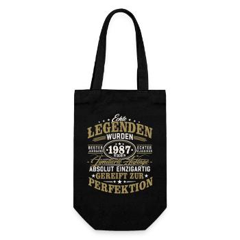 1987 Jahrgang geboren Legenden Vintage Geburtstag - Geschenkbeutel für Flaschen - Schwarz - Vorne