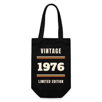 Vintage 1976 - 50. Geburtstag Jahrgang Geschenk - Geschenkbeutel für Flaschen - Schwarz - Vorne