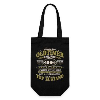 Oldtimer Baujahr 1966 Jahrgang Geburtstag Geschenk - Geschenkbeutel für Flaschen - Schwarz - Vorne