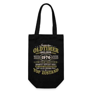 Oldtimer Baujahr 1976 Jahrgang Geburtstag Geschenk - Geschenkbeutel für Flaschen - Schwarz - Vorne