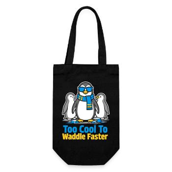 Too Cool To Waddle Faster - Geschenkbeutel für Flaschen - Schwarz - Vorne