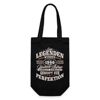1966 Jahrgang Vintage Geburtstag Geschenk Retro - Geschenkbeutel für Flaschen - Schwarz - Vorne