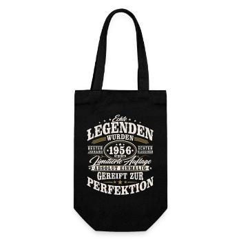 1956 Jahrgang geboren Geburtstag Vintage Geschenk  - Geschenkbeutel für Flaschen - Schwarz - Vorne