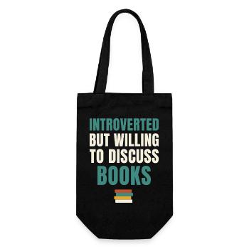 Introverted But Willing To Discuss Books - Gift Bag for Bottles - black - Front