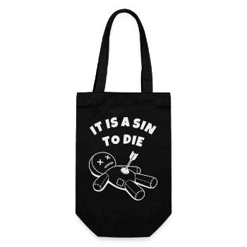 It's a sin to die, love life - Gift Bag for Bottles - black - Front