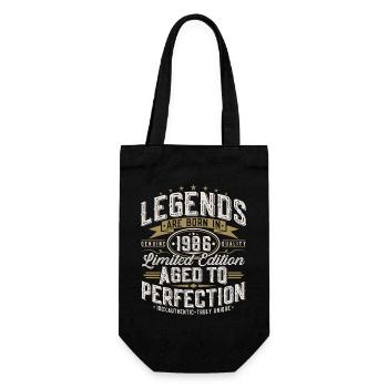 Cadeau rétro vintage d’anniversaire 1986 - Sac à bouteille - noir - Devant