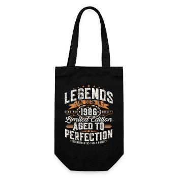 1986 Vintage Birthday Vintage Retro Gift - Gift Bag for Bottles - black - Front