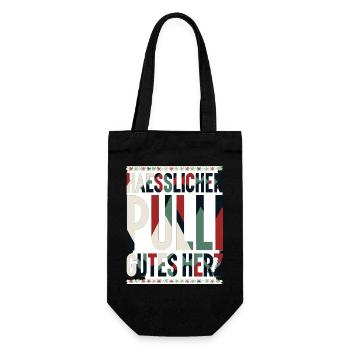 Hässlicher Pulli, gutes Herz - Geschenkbeutel für Flaschen - Schwarz - Vorne