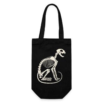 Skelett Katze - Geschenkbeutel für Flaschen - Schwarz - Vorne