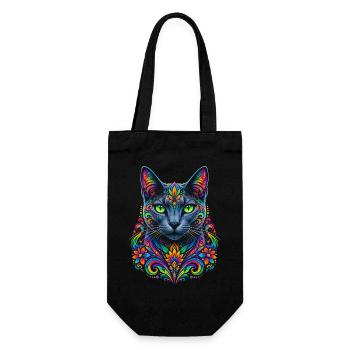 Stellar-Floral-Prisma-Katze - Geschenkbeutel für Flaschen - Schwarz - Vorne