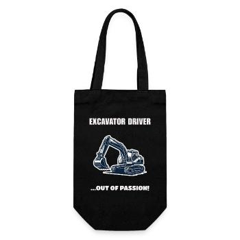 Excavator Driver Out Of Passion Bagger Geschenk - Geschenkbeutel für Flaschen - Schwarz - Vorne