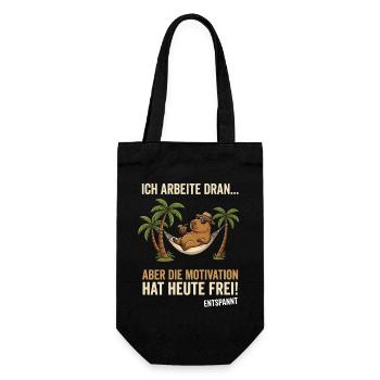 Capybara Entspannt lustiger Spruch  - Geschenkbeutel für Flaschen - Schwarz - Vorne