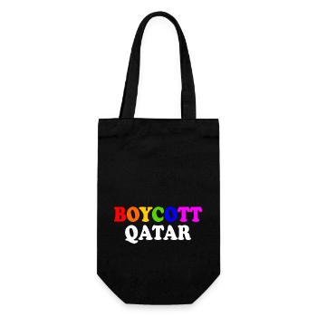 Boycott qatar - Gift Bag for Bottles - black - Front