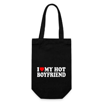 i love my hot boyfriend - Gift Bag for Bottles - black - Front