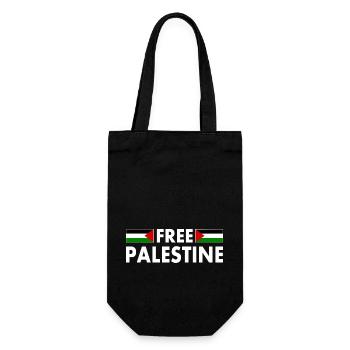 Free palestine - Geschenkbeutel für Flaschen - Schwarz - Vorne