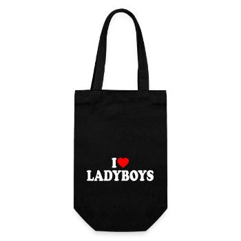 I love ladyboys - Geschenkbeutel für Flaschen - Schwarz - Vorne