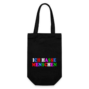 Ich hasse menschen - Geschenkbeutel für Flaschen - Schwarz - Vorne