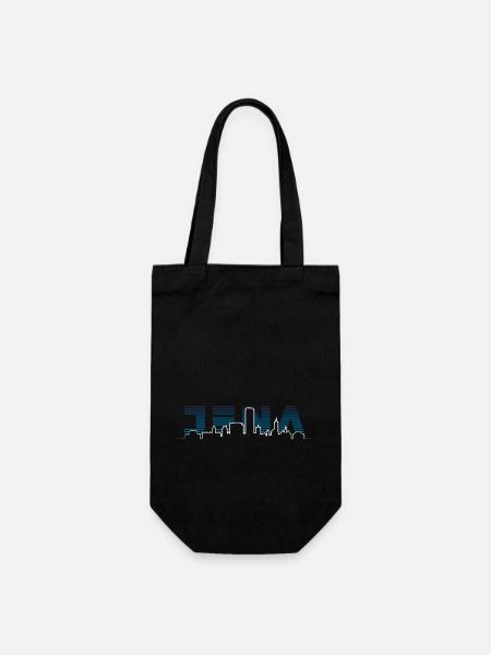 Jena Silhouette Skyline - Geschenkbeutel für Flaschen - Schwarz